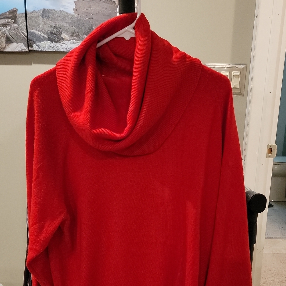 Chaus Red Cowl Neck Sweater